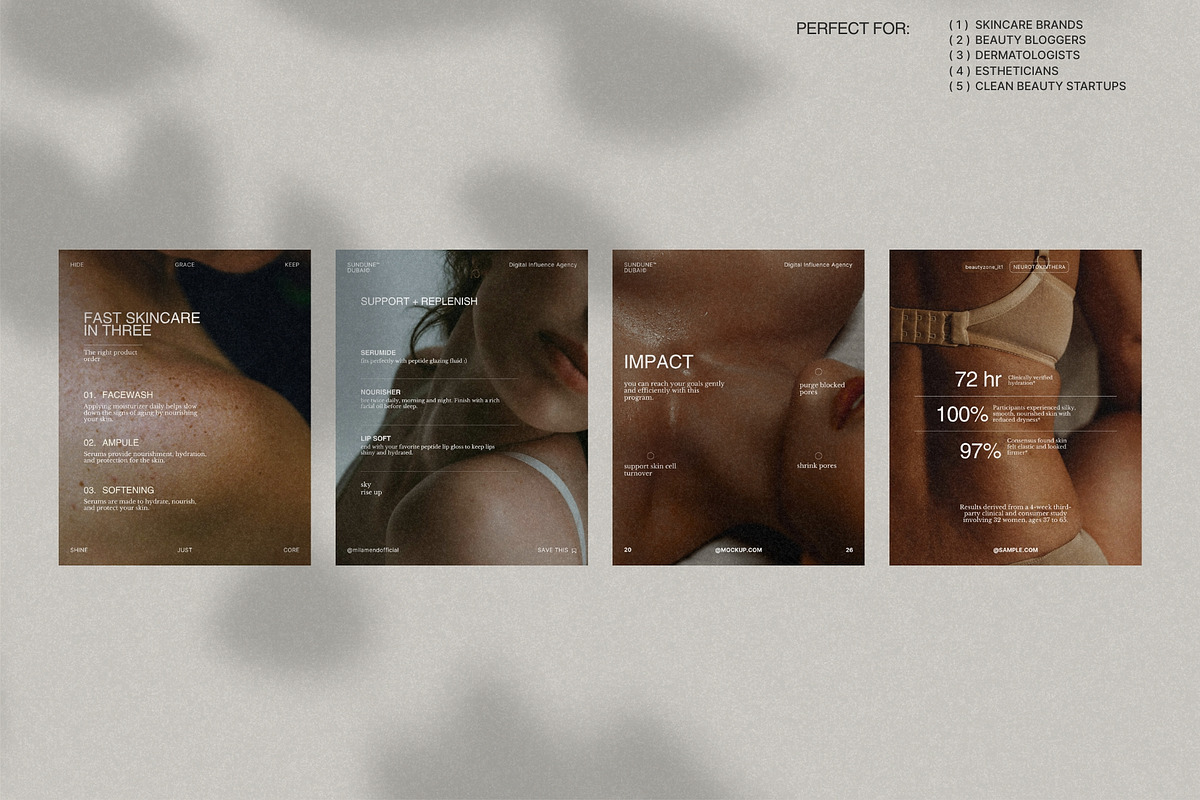Skincare Instagram Post Layout Kit preview 2