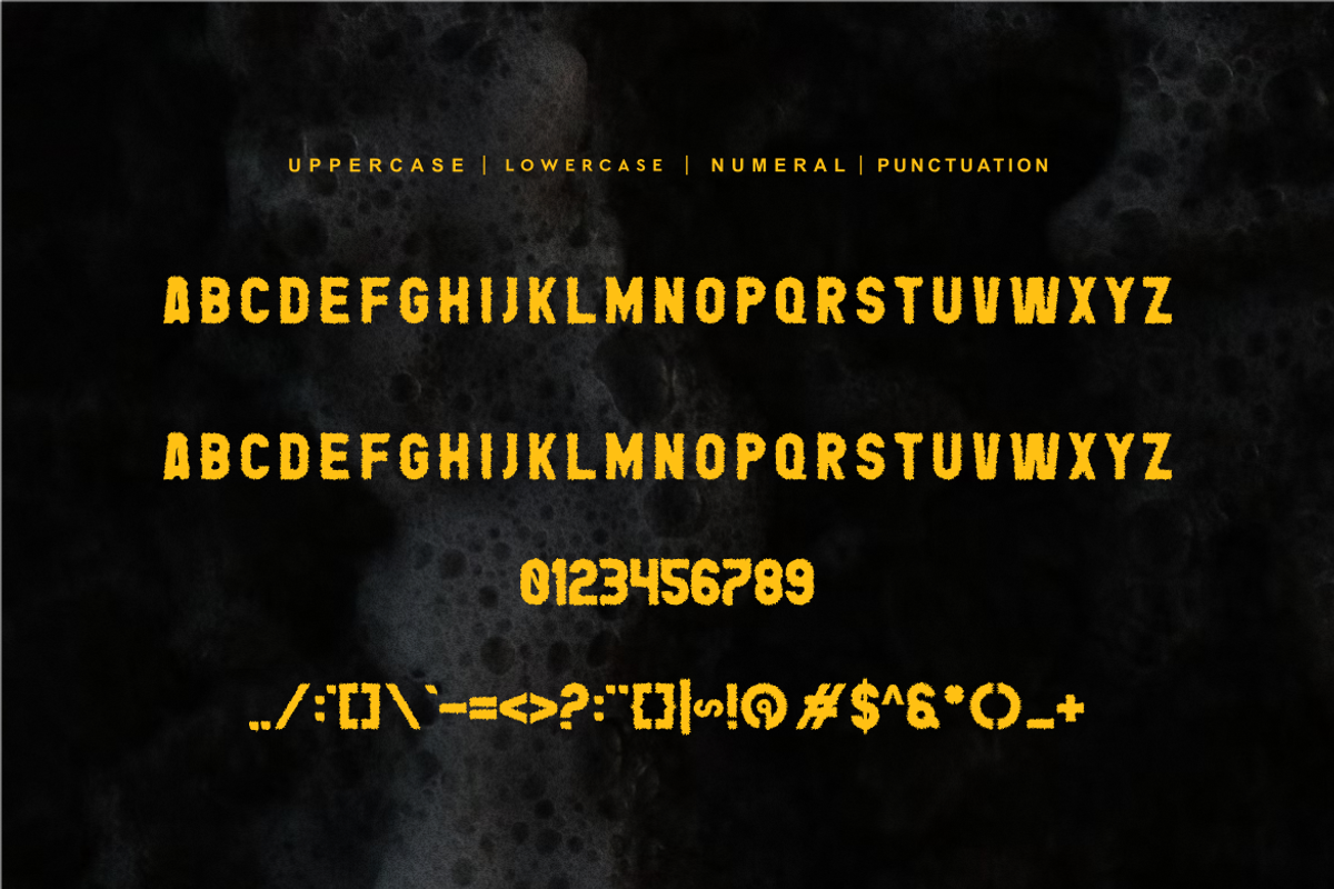 Stamp Brushed Font, a Sans Serif Font by QR Design Studio (Photo 5 of 6)
