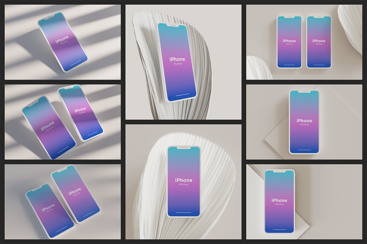 Clay iPhone Mockup Set 1, an iPhone Mockup by Muhazdinata (Photo 1 of 9)