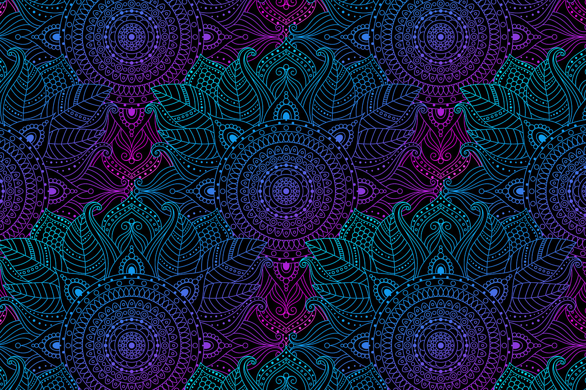 Seamless pattern psychedelic, a Pattern Graphic by Marina Demidova