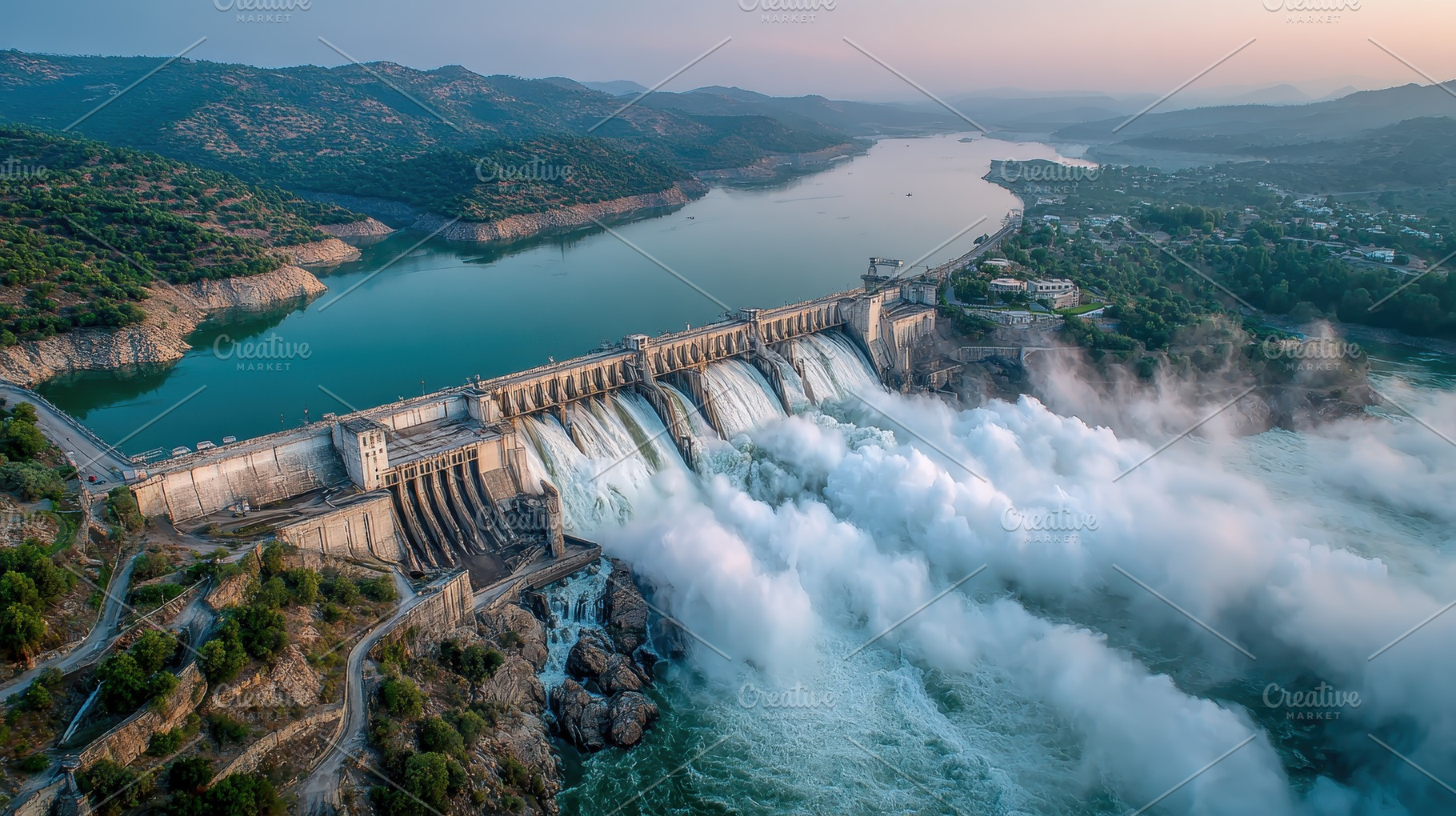 Majestic Dam Water Power Green River, a Photo by Pixeness Studio