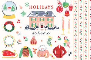 Retro Holiday Clipart Graphics