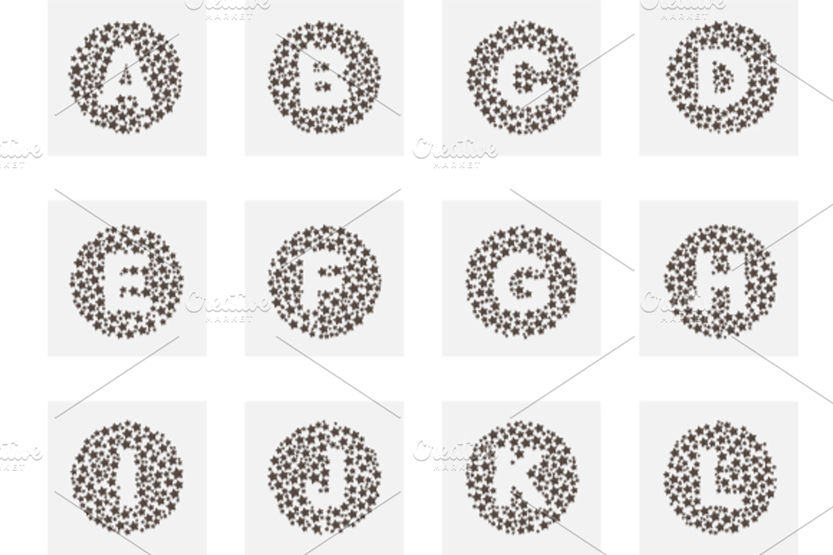 Dotted Star Letters - Logos, an Illustration by NasirGrfx (Photo 1 of 4)