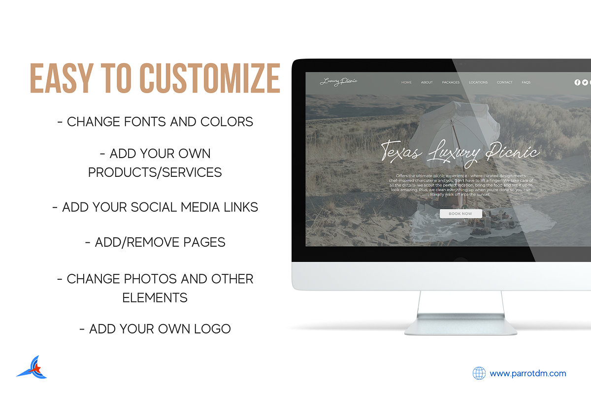 Luxury Picnic Website Template - Wix, a Shopify Template by Parrot Designs (Photo 3 of 3)