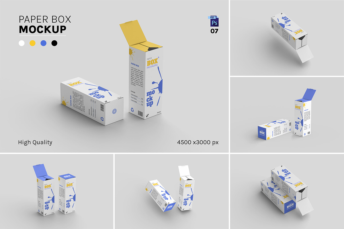 Paper Box Packaging Mockup, a Packaging Mockup by Graphic Deal (Photo 1 of 8)
