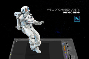 3D Mockup Space Astronaut 01