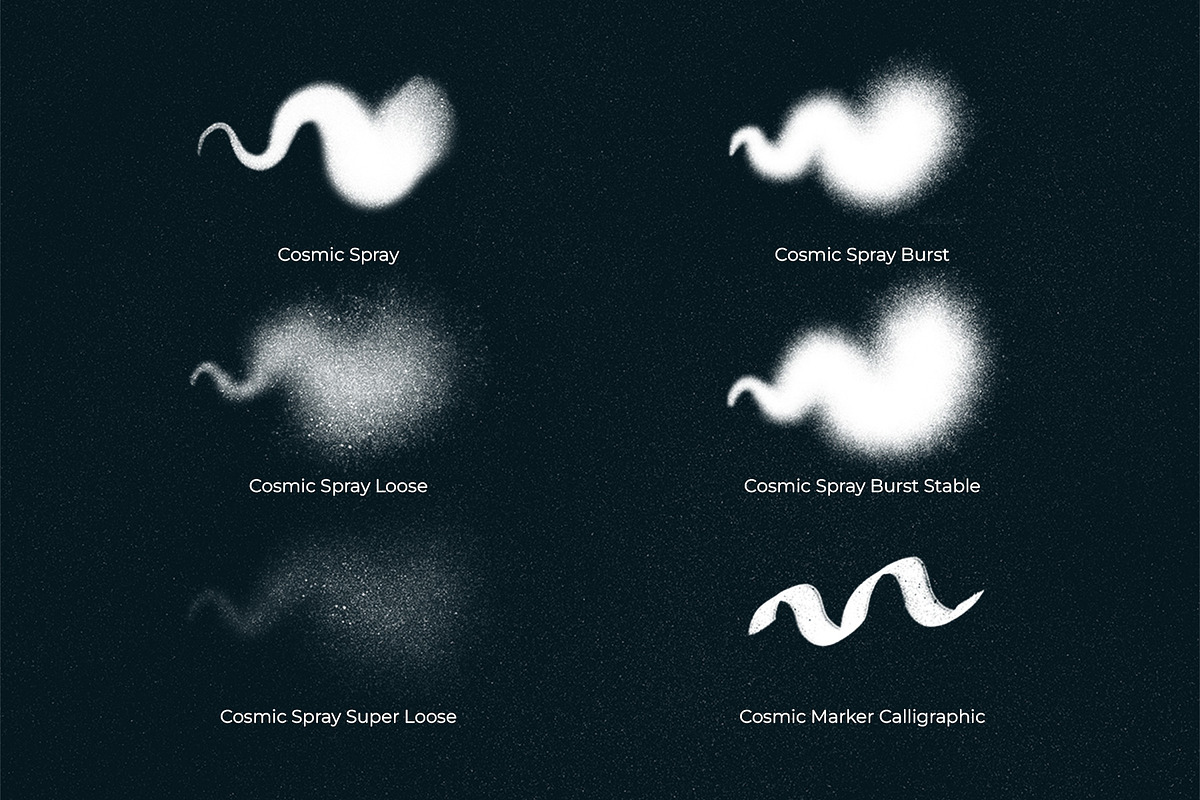 Cosmic spray and grain brushes set, a Brush Add-On by Tomasz Ostrowski Design (Photo 3 of 10)