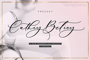 Cathiy Betiey, a Script Font by JamalCreativeStudio