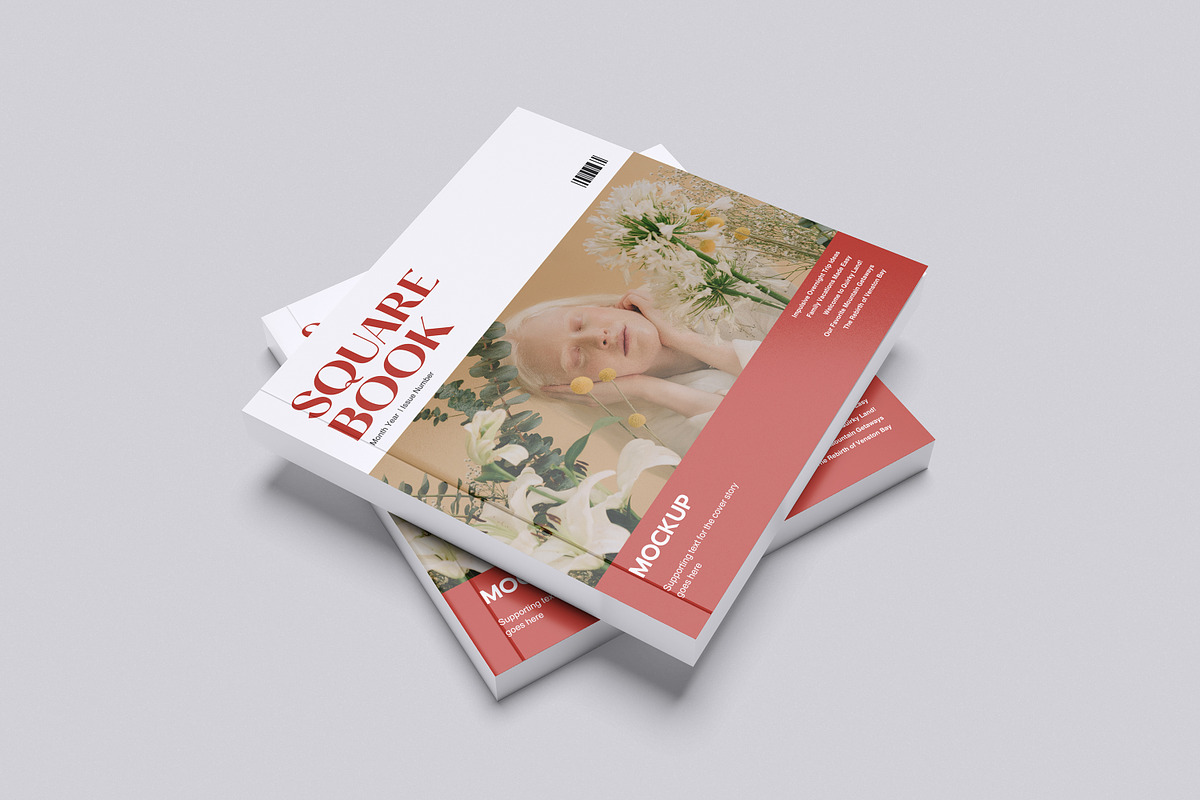 Square Book Mockup, a Books & Magazine Mockup by xavier_studio
