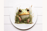 Summer Frog & Dragonfly Pond Clipart, a Seasonal Illustration by Designworld (Thumbnail 10 of 10)