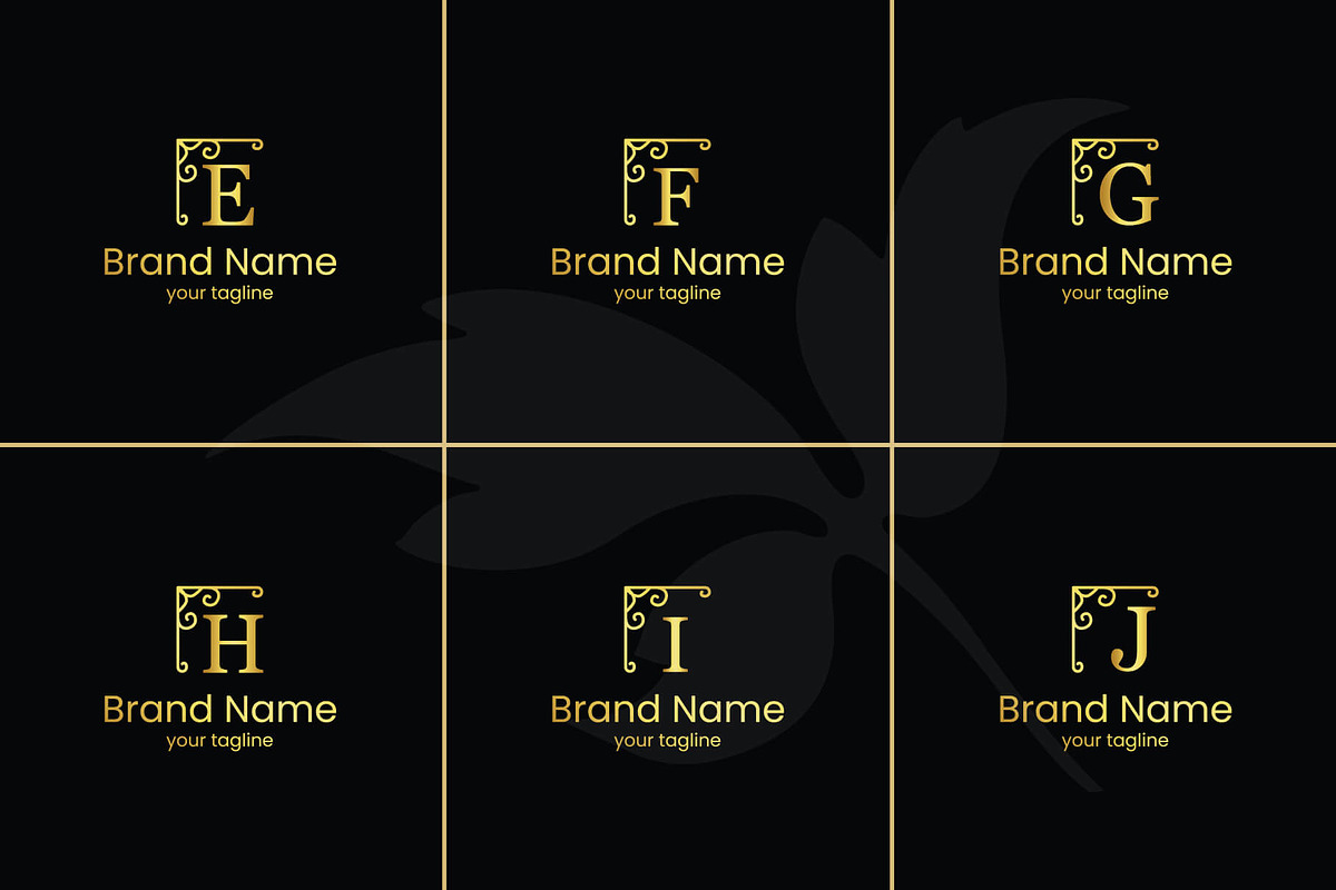 26 A-Z Luxury Monograms Set, a Branding & Logo Template by Walldecorated (Photo 2 of 5)