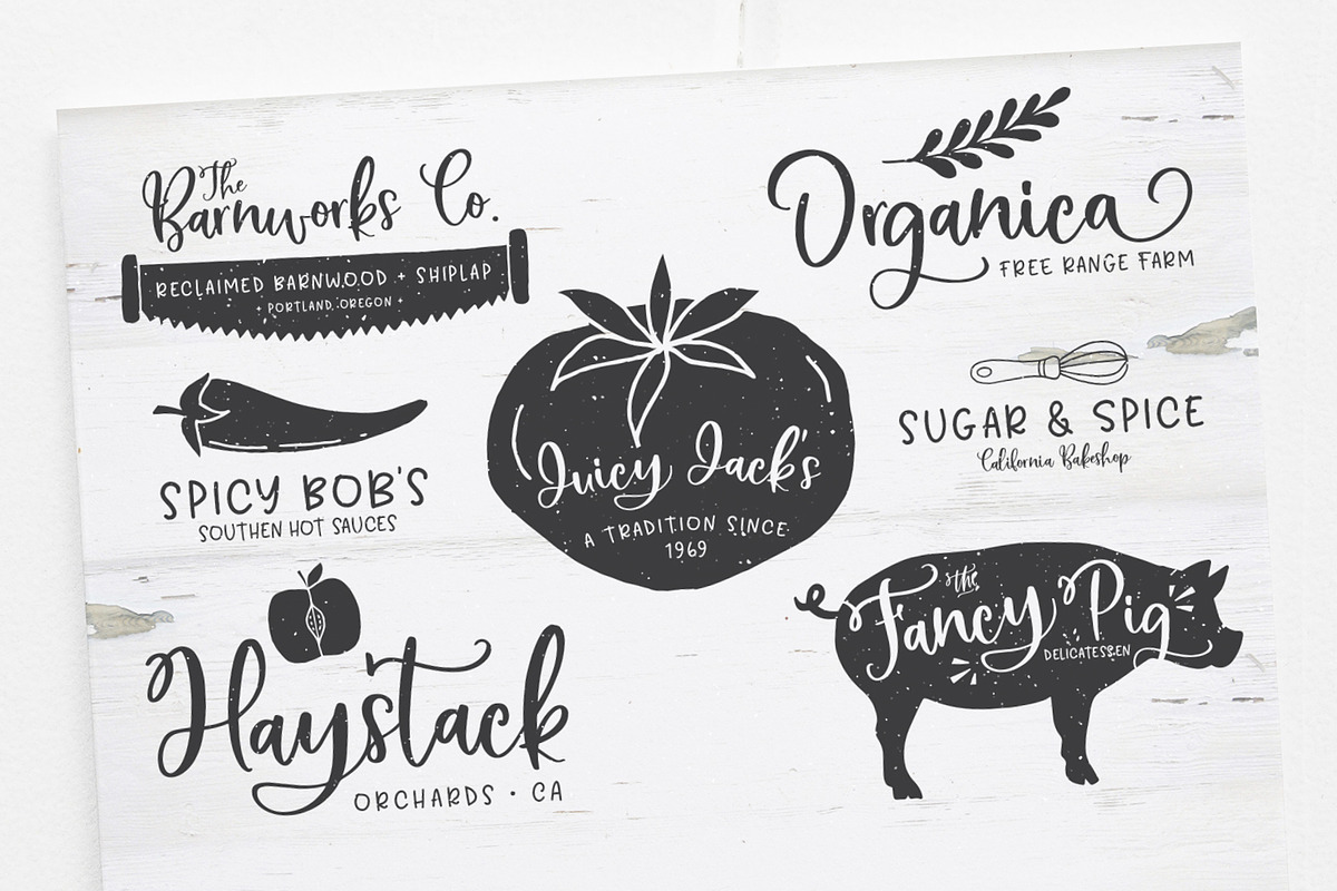 Bushel & Peck Fonts & Logos, a Script Font by Callie Rian & Co. (Photo 13 of 18)