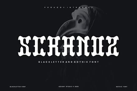 Scranoz - Artdeco Font, a Blackletter Font by Iqsiart Studio