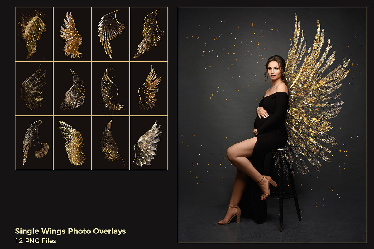 Glitter Wings Overlays, a Layer Style Add-On by HappyNews (Photo 3 of 6)
