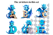 Blue Dragon Alphabet Letters, a Decorative Illustration by Creative Art By SamM (Thumbnail 3 of 10)