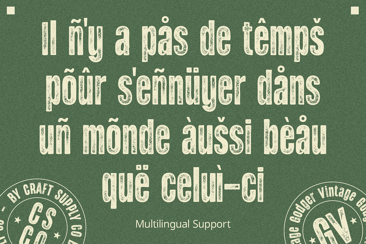 Godger Vintage, a Sans Serif Font by Craft Supply Co. (Photo 8 of 8)