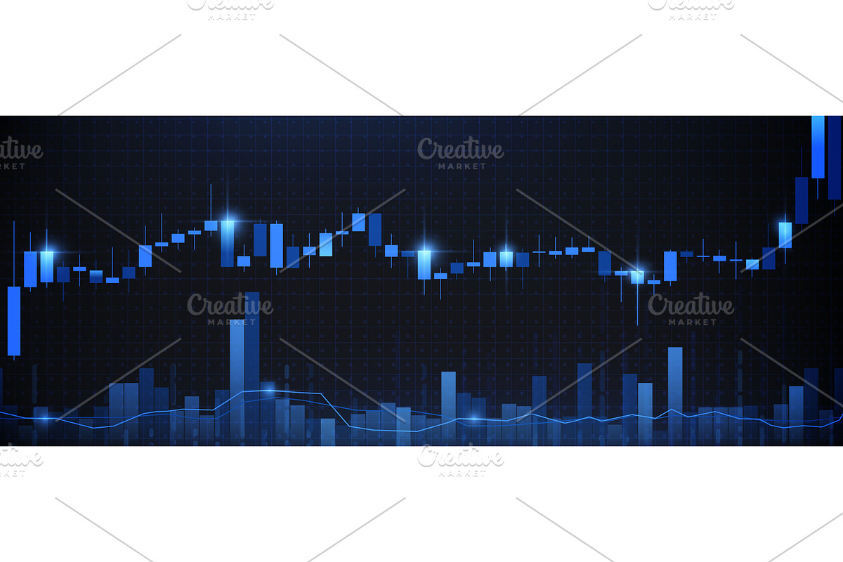 Stock market chart with blue, a Finance Illustration by art PVP - market