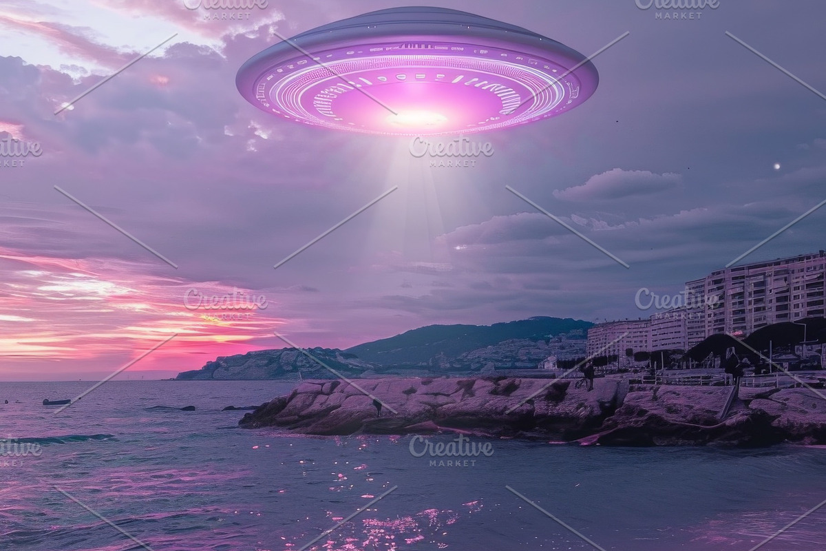 97 UFO objects flying in the sky, a Transportation Photo by Handmadefont (Photo 95 of 101)