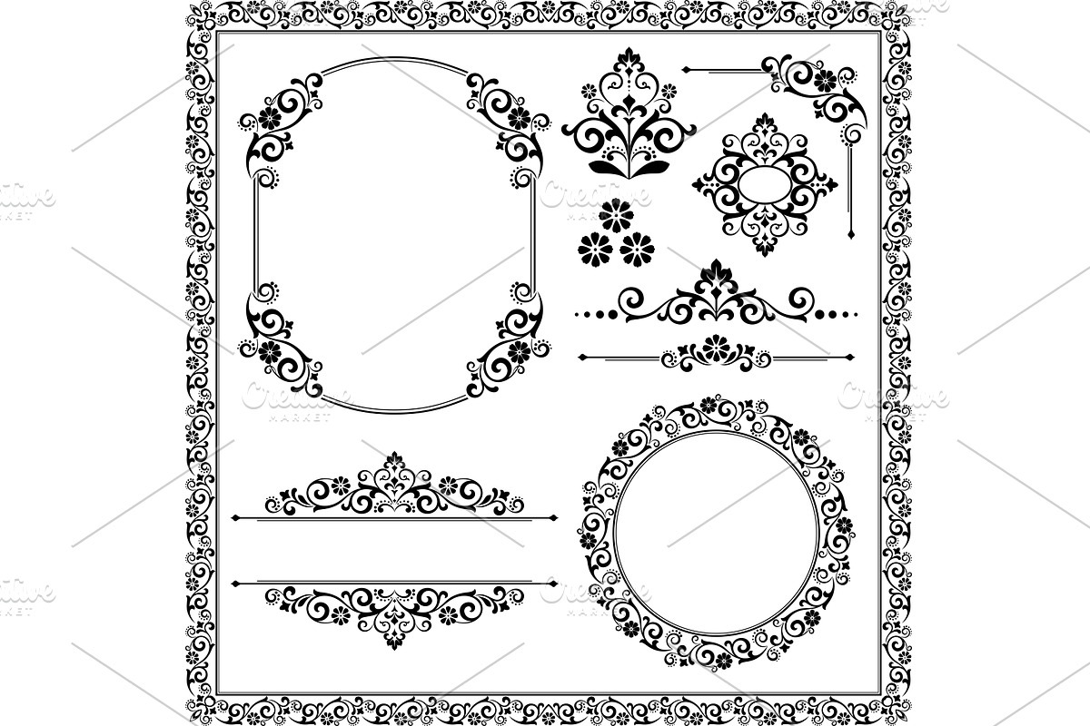 Vintage Set. Floral elements for, a Decorative Illustration by RODINA (Photo 1 of 3)