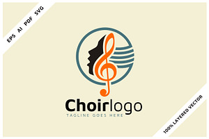 Sing Vocal Choir Music Sheet Logo