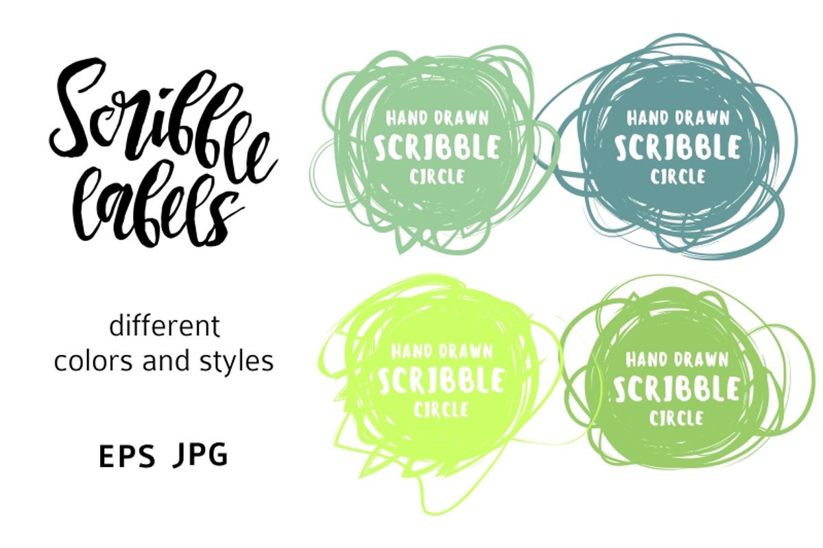 Scribble label set, a Texture Illustration by Primula`s shop (Photo 1 of 5)