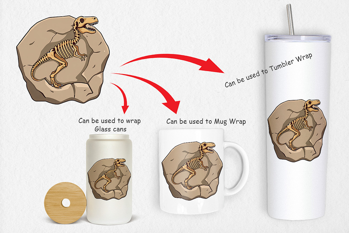 Dino Fossil Clipart, a Graphic by Artnoy (Photo 4 of 5)