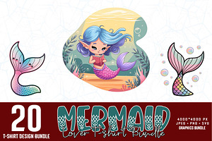 Mermaid Lover Illustration Bundle, an Object Illustration by Sofia's Fashion