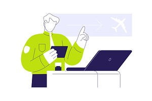 Airport customs abstract concept, a Transportation Illustration by Visual Generation