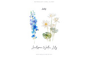 watercolor birth flowers collection, a Decorative Illustration by Patishop Art (Thumbnail 7 of 9)