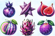 Watercolor Purple Fruit Clipart, an Illustration by Craft Nest (Thumbnail 4 of 5)