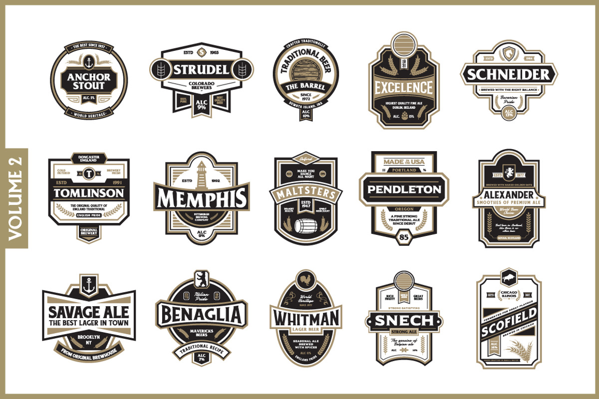 Premium Bundle Beer Label Pack, a Branding & Logo Template by Rich Graphic (Photo 3 of 6)