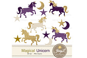 Unicorn Digital Papers & Clipart, a Pattern Graphic by JennyL Designs (Thumbnail 2 of 6)