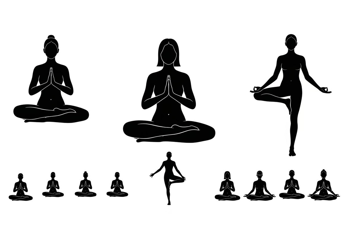 Yoga Meditation Silhouette Vector Bu, an Illustration by Artivon (Photo 16 of 40)
