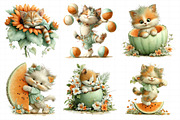 Whimsical Summer Cats Clipart, an Illustration by Daily.Designs (Thumbnail 8 of 8)