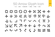 50 Arrow Glyph Icon Vol 2, a Solid Icon by shahsoft (Thumbnail 1 of 2)