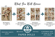 Paper Dolls Junk Journal Pages, an Illustration by NiiiNArt (Thumbnail 2 of 8)
