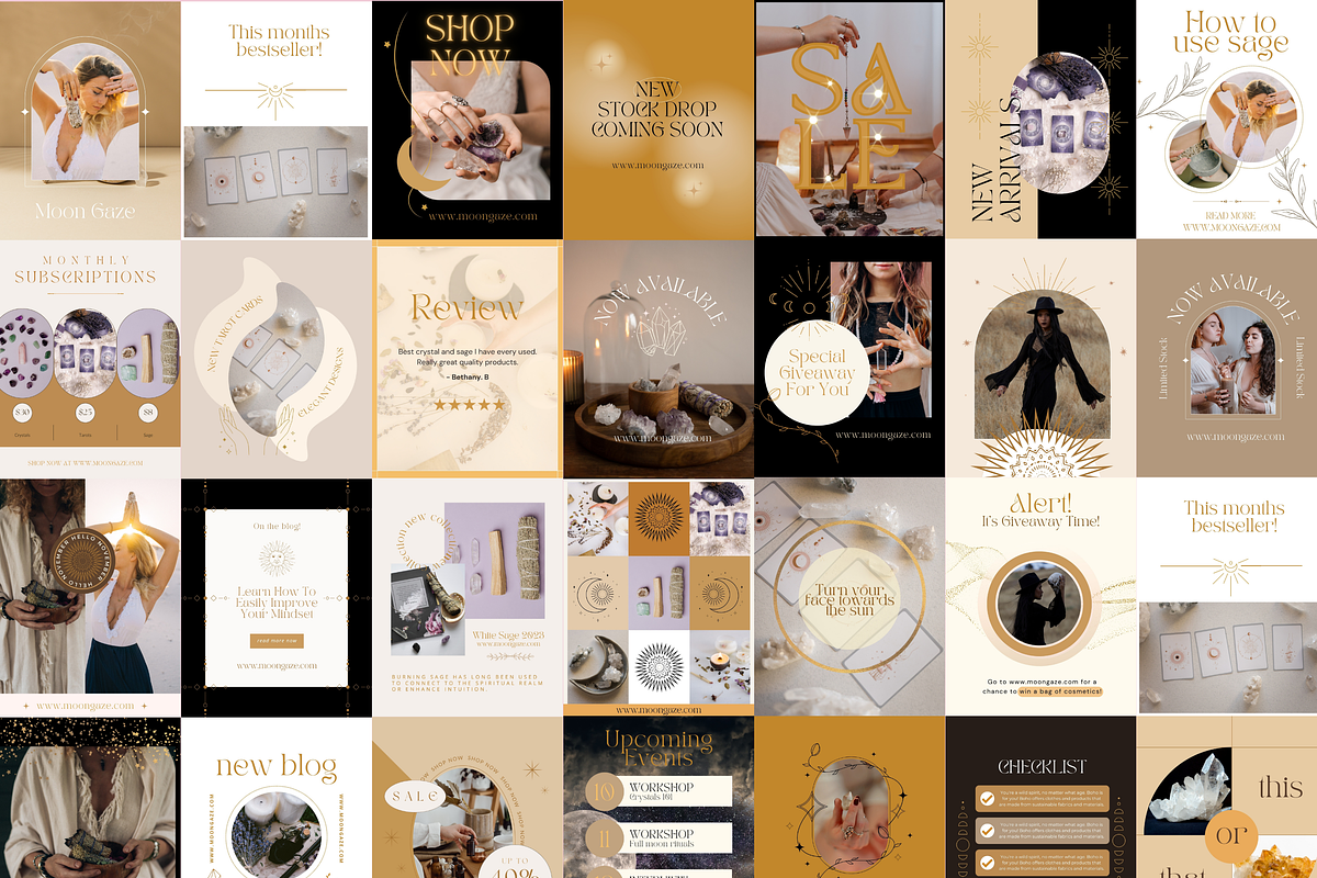 Witchy Instagram Post Templates, a Social Media Template by Hell Yeah Designs (Photo 5 of 8)