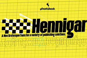 Hennigar, a Sans Serif Font by Sharkshock