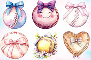 Baseball & Softball Coquette Bow, a Seasonal Illustration by Canvas Craft (Thumbnail 4 of 4)