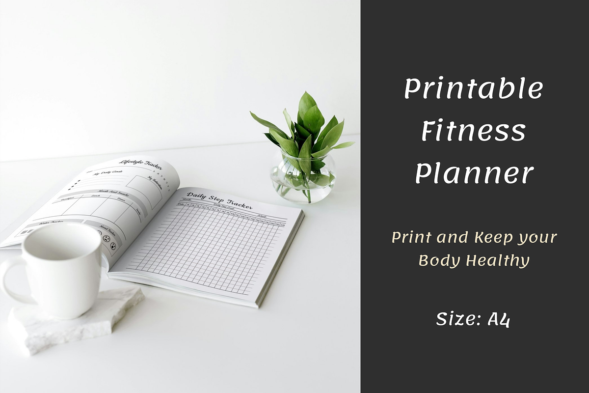 Fitness Planner, Weight Loss Journal, a Print Template by POC Digital (Photo 5 of 7)