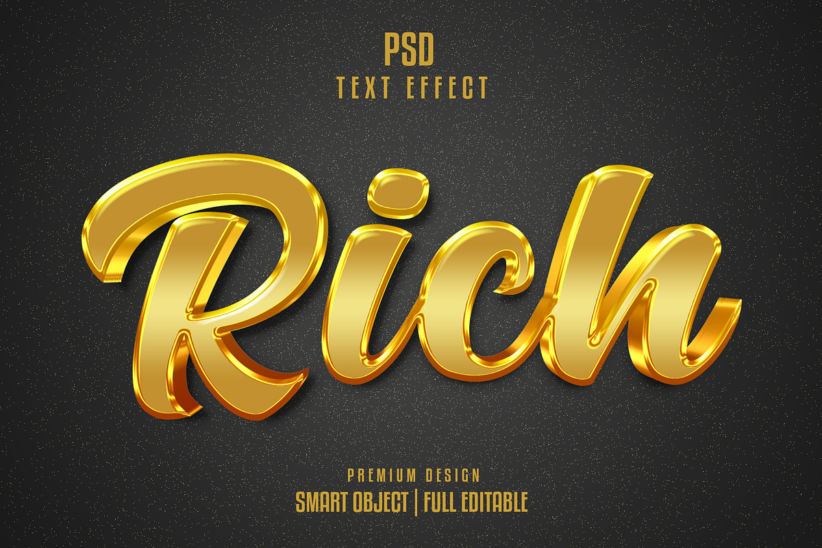 Rich Editable 3D Text Effect, a Layer Style Add-On by himelgfx