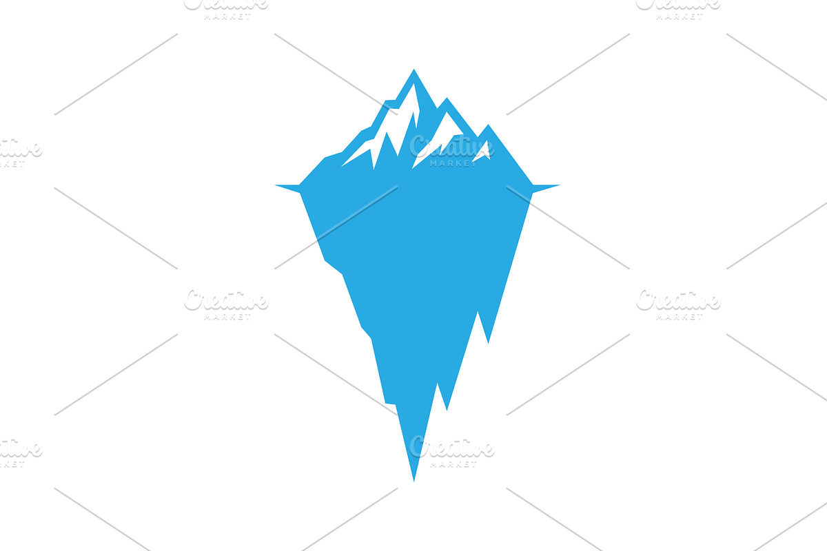 Blue iceberg silhouette with snowy, an Animal Illustration by GraphiShop