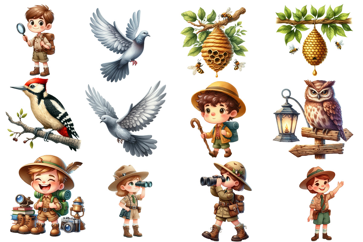 Watercolor Woodland Animals Clipart, an Illustration by Designworld (Photo 3 of 5)