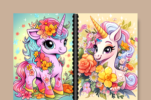 Cute Unicorn KDP Book Covers