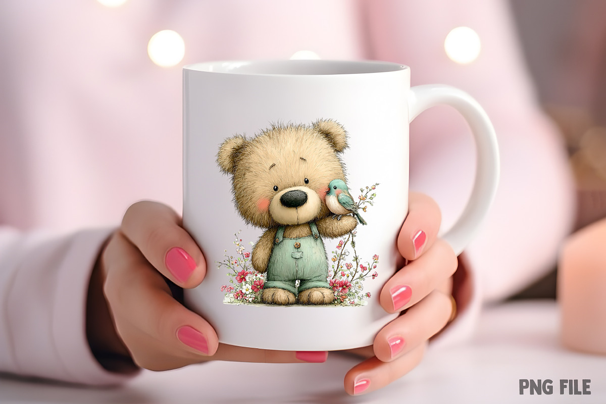Whimsical Spring Teddy Bear Clipart, an Illustration by Craft Nest (Photo 8 of 11)