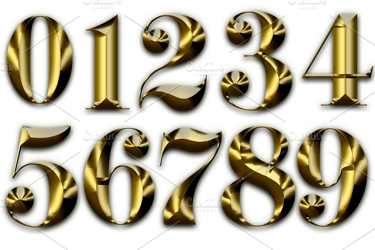 Golden Serif 3D Font Clipart, an Illustration by Stellalunarts (Photo 4 of 4)