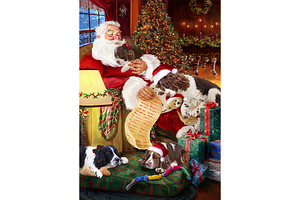 English Springer Spaniel Xmas Art