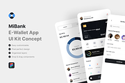 MiBank - E-Wallet App UI Kit, an UI Kit Template by iDoodle Studio (Thumbnail 1 of 4)