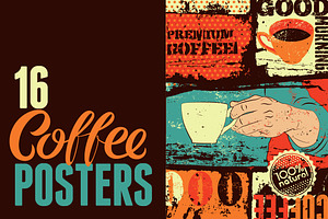 Coffee Typographic Vintage Poster.