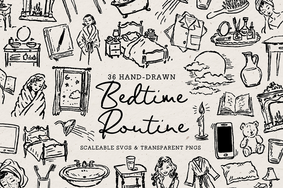 Bedtime Clipart, Sleep Doodles, an Object Illustration by The October Creative (Photo 1 of 7)